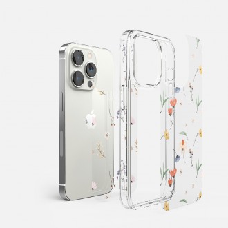 Ringke Fusion Design Armored Case Cover with Gel Frame for iPhone 14 Pro transparent (Dry flowers) (FD641E30)