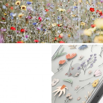 Ringke Fusion Design Armored Case Cover with Gel Frame for iPhone 14 Pro transparent (Dry flowers) (FD641E30)