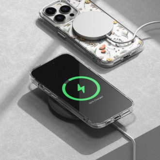 Ringke Fusion Design Armored Case Cover with Gel Frame for iPhone 14 Pro transparent (Dry flowers) (FD641E30)