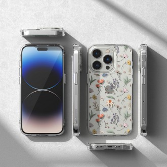 Ringke Fusion Design Armored Case Cover with Gel Frame for iPhone 14 Pro transparent (Dry flowers) (FD641E30)