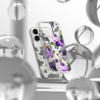 Ringke Fusion Design Armor Case Cover with Gel Frame for iPhone 14 Pro transparent (Purple rose) (FD641E29)