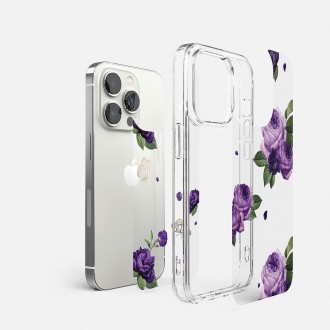 Ringke Fusion Design Armor Case Cover with Gel Frame for iPhone 14 Pro transparent (Purple rose) (FD641E29)