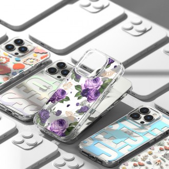 Ringke Fusion Design Armor Case Cover with Gel Frame for iPhone 14 Pro transparent (Purple rose) (FD641E29)