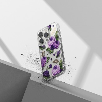 Ringke Fusion Design Armor Case Cover with Gel Frame for iPhone 14 Pro transparent (Purple rose) (FD641E29)