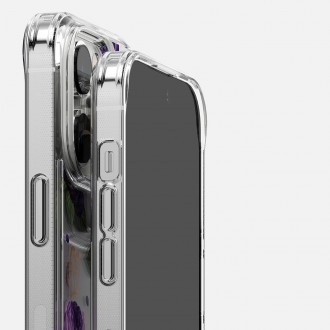 Ringke Fusion Design Armor Case Cover with Gel Frame for iPhone 14 Pro transparent (Purple rose) (FD641E29)