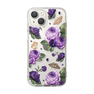 Ringke Fusion Design Armored Case Cover with Gel Frame for iPhone 14 Plus transparent (Purple rose) (FD637E29)