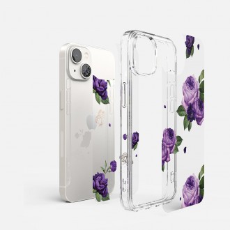 Ringke Fusion Design Armored Case Cover with Gel Frame for iPhone 14 Plus transparent (Purple rose) (FD637E29)