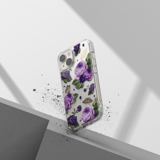 Ringke Fusion Design Armored Case Cover with Gel Frame for iPhone 14 Plus transparent (Purple rose) (FD637E29)