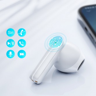Joyroom TWS earphones wireless ENC waterproof IPX4 Bluetooth 5.3 white (JR-TL11)