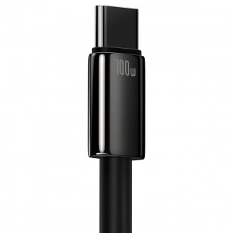 Baseus Tungsten Gold kabel USB-A - USB-C 480Mb/s 100W 1m černý (CAWJ000001)
