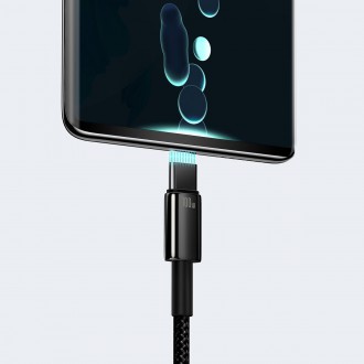 Baseus Tungsten Gold kabel USB-A - USB-C 480Mb/s 100W 1m černý (CAWJ000001)
