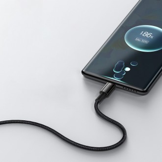 Baseus Tungsten Gold kabel USB-A - USB-C 480Mb/s 100W 1m černý (CAWJ000001)