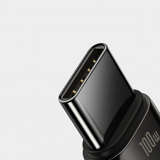 Baseus Tungsten Gold kabel USB-A - USB-C 480Mb/s 100W 1m černý (CAWJ000001)