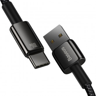 Baseus Tungsten Gold kabel USB-A - USB-C 480Mb/s 100W 2m černý (CAWJ000101)