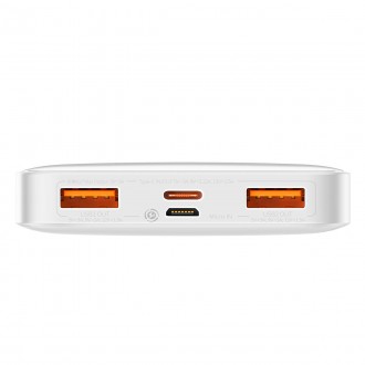 Baseus Bipow rychlonabíjecí power banka 10000mAh 20W bílá (Overseas Edition) + USB-A - Micro USB kabel 0,25m bílý (PPBD050502)