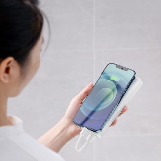 Baseus Bipow rychlonabíjecí power banka 10000mAh 20W bílá (Overseas Edition) + USB-A - Micro USB kabel 0,25m bílý (PPBD050502)