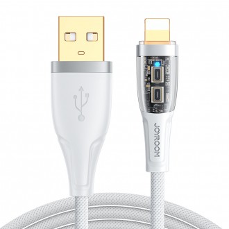 Rychlonabíjecí kabel Joyroom s chytrým vypínačem USB-A - Lightning 2,4A 1,2m bílý (S-UL012A3)