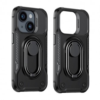 Joyroom Dual Hinge pro iPhone 14 pancéřové pouzdro se stojánkem a držákem prstenu černé