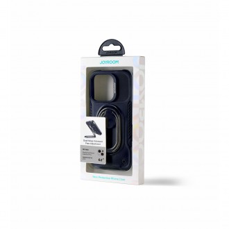 Joyroom Dual Hinge pro iPhone 14 pancéřové pouzdro se stojánkem a držákem prstenu černé