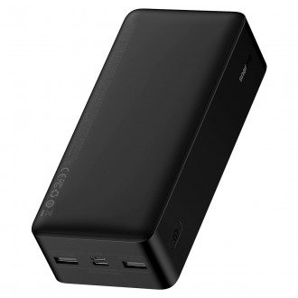 Powerbanka Baseus Bipow s displejem 30000mAh 15W černá (Overseas Edition) + USB-A - Micro USB kabel 0,25m černý (PPBD050201)