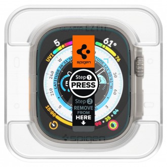 Tvrzené sklo Spigen GLAS.TR &quot;EZ FIT&quot; 2BALOVÉ HODINKY Apple Watch (49 MM) ČIRY