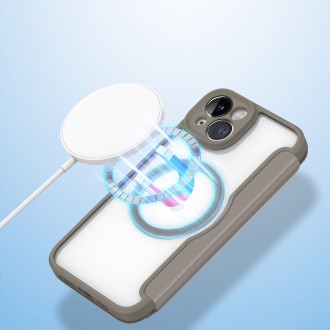 Dux Ducis Skin X Pro case iPhone 14 MagSafe magnetic flip cover beige
