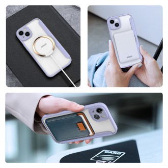 Dux Ducis Skin X Pro Case iPhone 14 Plus Magnetic MagSafe Flip Case Purple