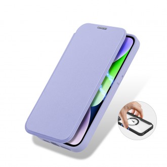 Dux Ducis Skin X Pro Case iPhone 14 Plus Magnetic MagSafe Flip Case Purple