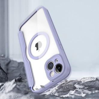Dux Ducis Skin X Pro Case iPhone 14 Plus Magnetic MagSafe Flip Case Purple