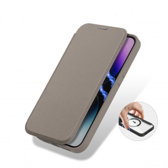 Dux Ducis Skin X Pro case iPhone 14 Pro MagSafe magnetic flip cover beige