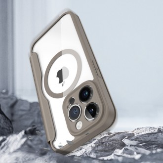 Dux Ducis Skin X Pro case iPhone 14 Pro MagSafe magnetic flip cover beige