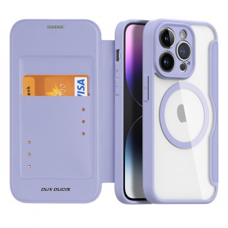 Dux Ducis Skin X Pro Case iPhone 14 Pro Magnetic MagSafe Flip Case Purple