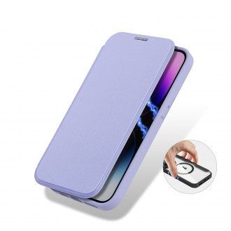 Dux Ducis Skin X Pro Case iPhone 14 Pro Magnetic MagSafe Flip Case Purple