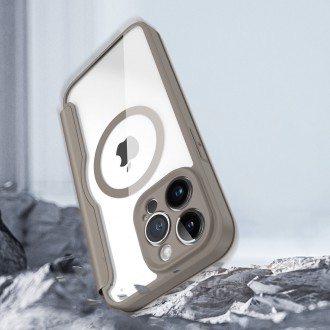 Dux Ducis Skin X Pro case iPhone 14 Pro Max MagSafe magnetic flip cover beige