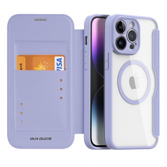 Dux Ducis Skin X Pro Case iPhone 14 Pro Max Magnetic MagSafe Flip Case Purple