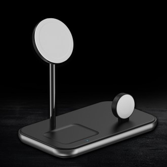 Choetech MFM MFi charger/inductive charging station 3in1 iPhone 12/13/14, AirPods Pro, Apple Watch gray (T589-F)