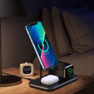 Choetech MFM MFi charger/inductive charging station 3in1 iPhone 12/13/14, AirPods Pro, Apple Watch gray (T589-F)