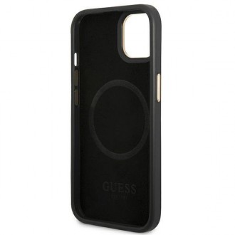 Guess GUHMP14MU4GPRK iPhone 14 Plus 6.7 "black / black hard case 4G Logo Plate MagSafe