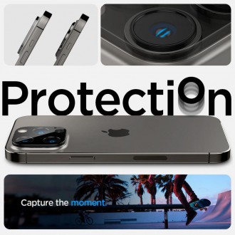 Spigen Optik. TR Camera Protector Camera tempered glass (2 pcs) iPhone 14 Pro / 14 Pro Max black