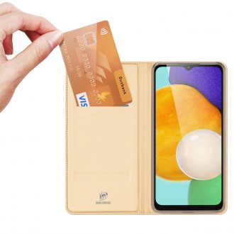 Pouzdro Dux Ducis Skin Pro pro Samsung Galaxy A14 5G Flip Card Wallet Stand Gold
