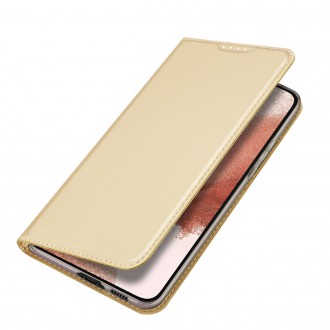Dux Ducis Skin Pro Case pro Samsung Galaxy S23 Flip Card Wallet Stand Gold