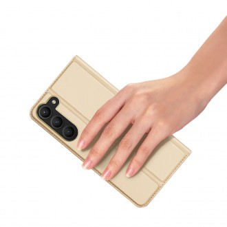 Dux Ducis Skin Pro Case pro Samsung Galaxy S23 Flip Card Wallet Stand Gold