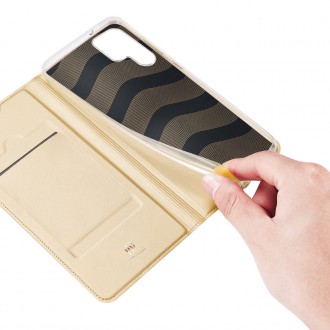 Dux Ducis Skin Pro pouzdro pro Samsung Galaxy S23 Ultra Flip Card Wallet Stand Gold