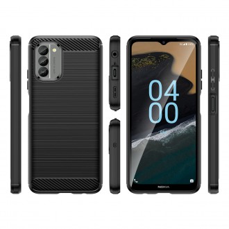 Carbon Case kryt pro Nokia G400 flexibilní silikonový karbonový kryt černý