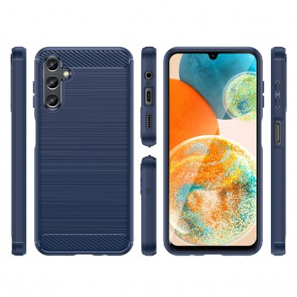 Carbon Case pro Samsung Galaxy A14 5G flexibilní silikonový karbonový kryt modrý