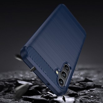Carbon Case pro Samsung Galaxy A14 5G flexibilní silikonový karbonový kryt modrý