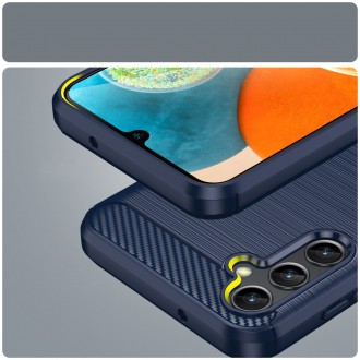 Carbon Case pro Samsung Galaxy A14 5G flexibilní silikonový karbonový kryt modrý