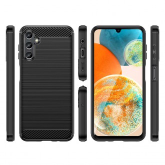 Carbon Case pro Samsung Galaxy A14 5G flexibilní silikonový karbonový kryt černý