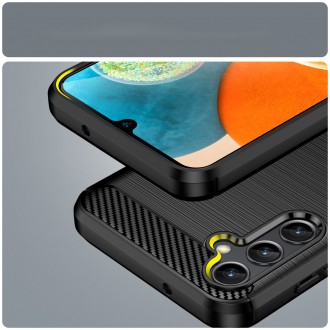 Carbon Case pro Samsung Galaxy A14 5G flexibilní silikonový karbonový kryt černý