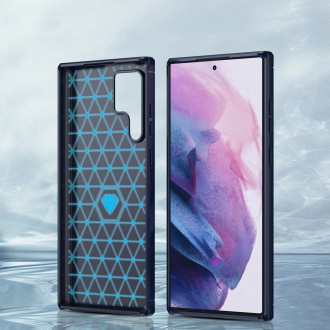 Carbon Case pro Samsung Galaxy S23 Ultra flexibilní silikonový karbonový kryt modrý